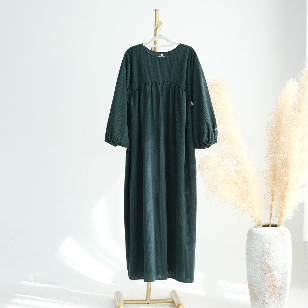 Winter Fall Thick Corduroy Abaya Dress