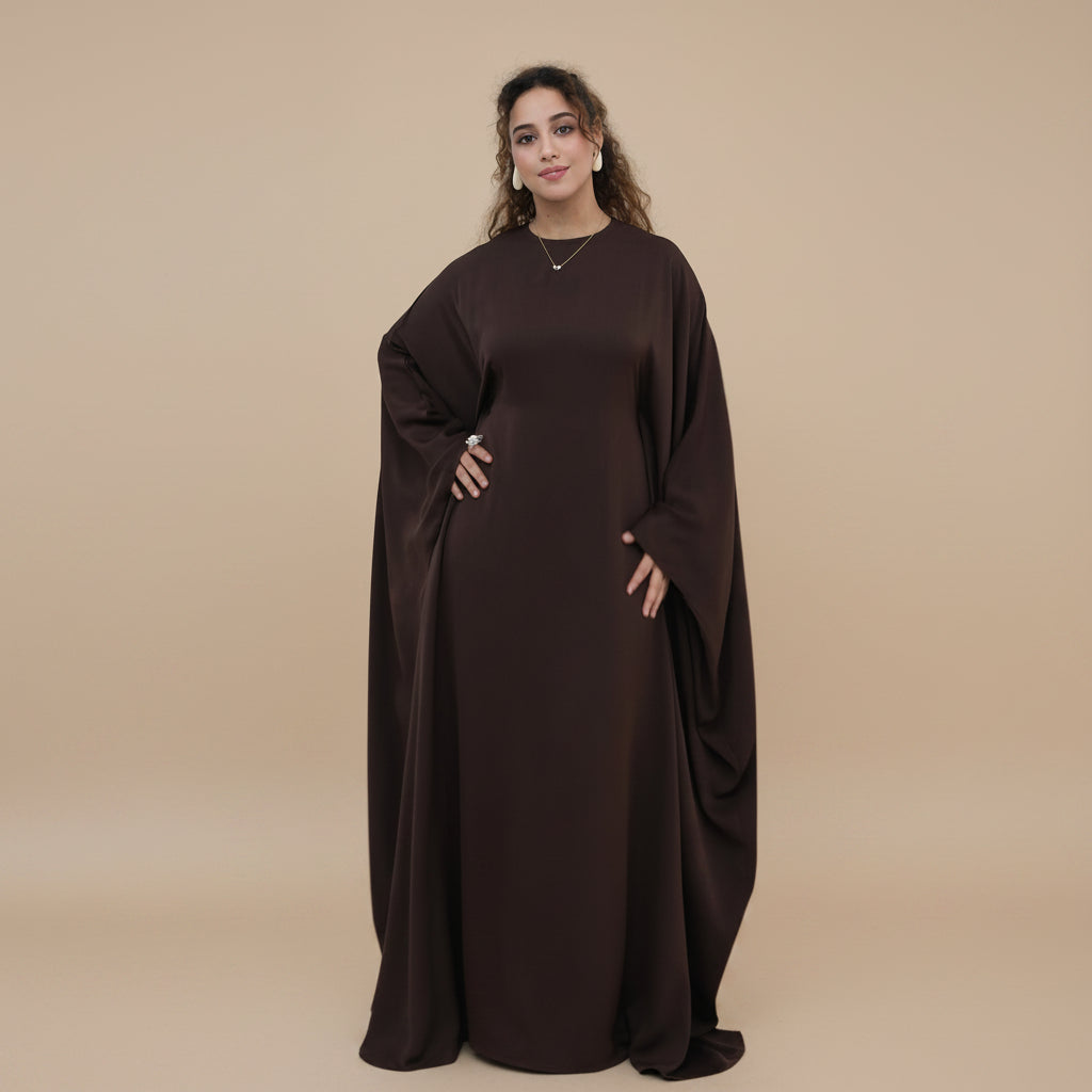 Muslim Women Nida Batwing Sleeve Farasha Abaya Dress #261315