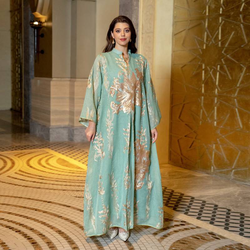 Eid Luxury Caftan Kaftan Dress Jalabiya With Sequins Embroidered