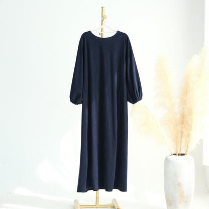 Winter Fall Thick Corduroy Abaya Dress