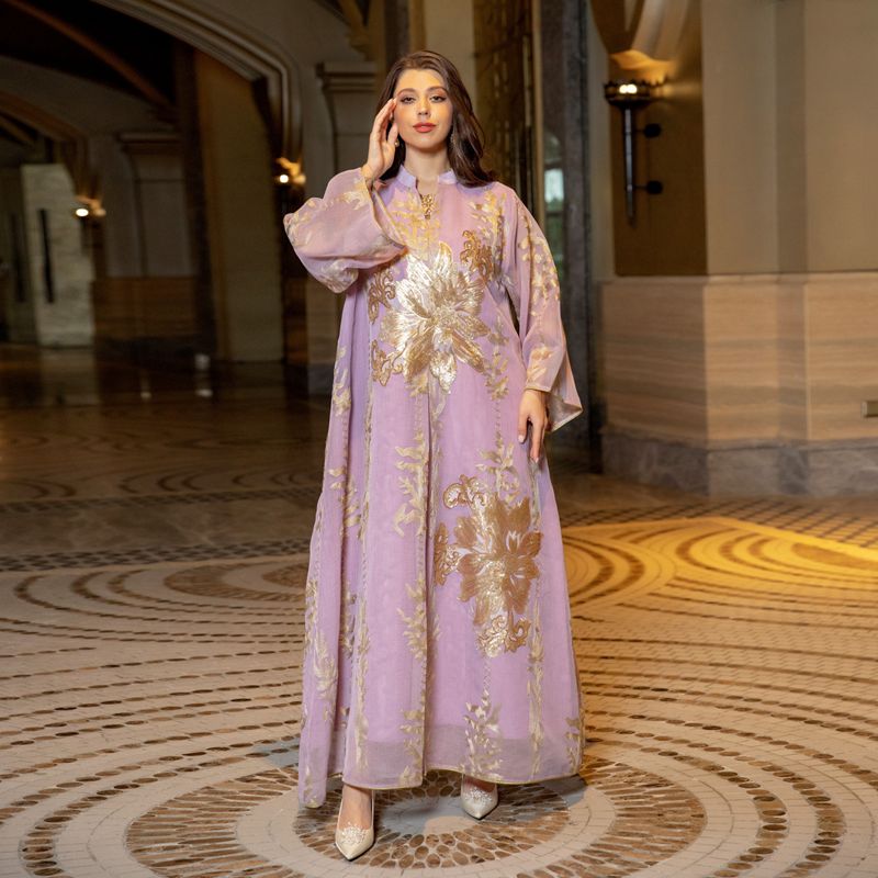 Eid Luxury Caftan Kaftan Dress Jalabiya With Sequins Embroidered