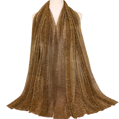 Muslim Women Gold Thread Hijab Scarf #26YW71
