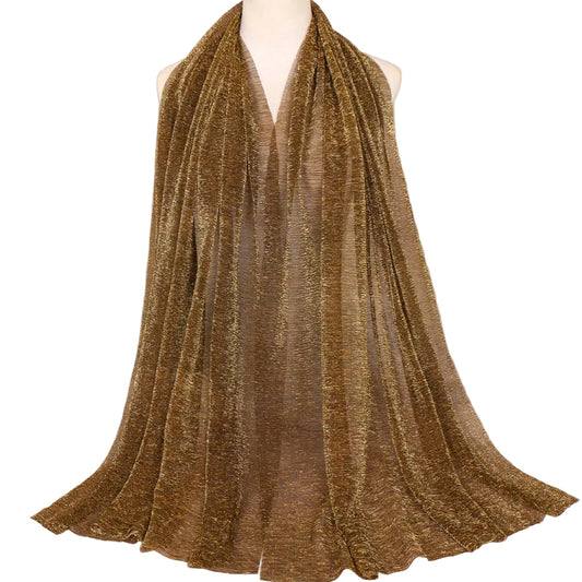 Muslim Women Gold Thread Hijab Scarf #26YW71