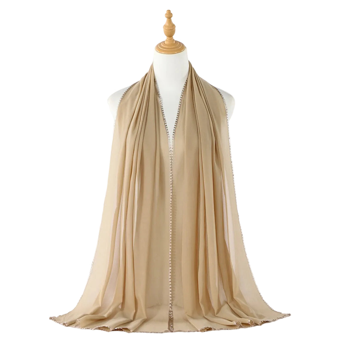 Muslim Women Heart Trim Chiffon Hijab Scarf #26VE204