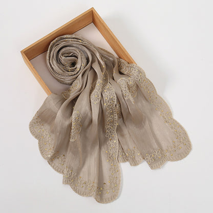 Muslim Women Sequins Embroidery Hijab Scarf #26VE176
