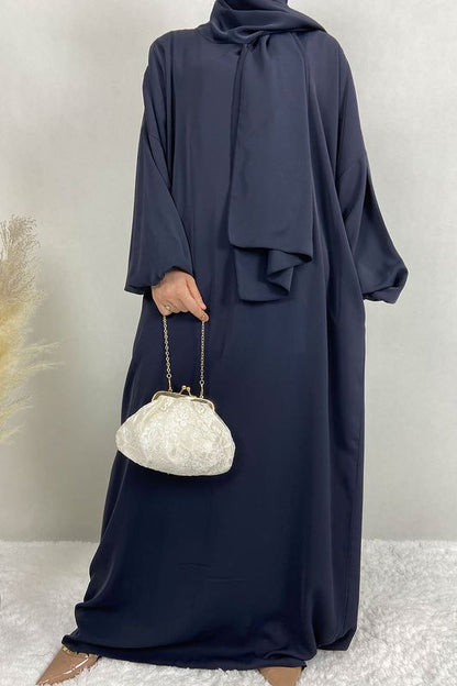 15 Color Options Nida Loose Hoody Abaya Dress For Muslim Women