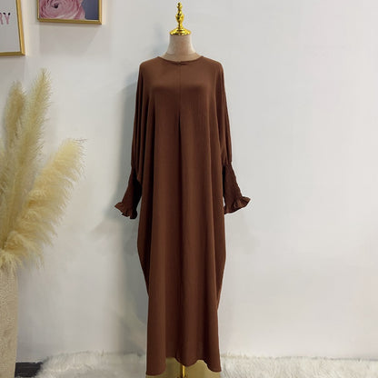 Muslim Women Polyester/Cotton Farasha Abaya Dress