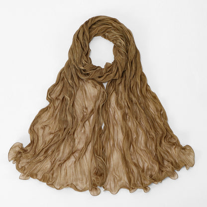 Muslim Women Shiny Pleated Hijab Scarf #26YW555