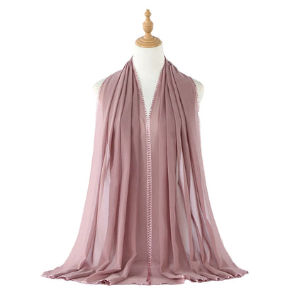 Muslim Women Heart Trim Chiffon Hijab Scarf #26VE204