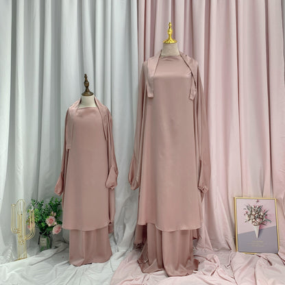 Muslim Women Prayer Dress Jilbab Robe Mother And Daughter Girl Matching Outfits