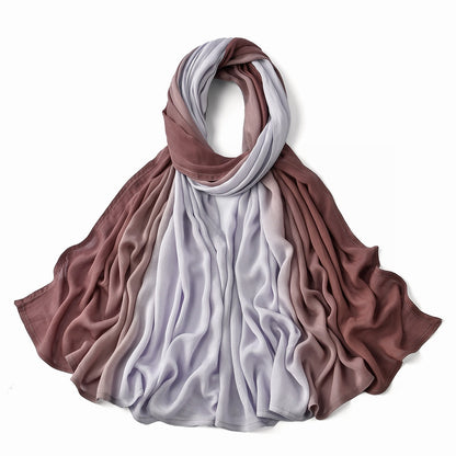 Muslim Women Color Gradient Hijab Scarf #26VS812