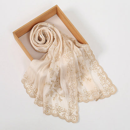 Muslim Women Sequins Embroidery Hijab Scarf #26VE177