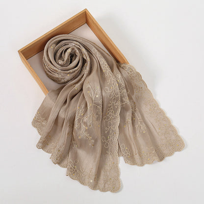 Muslim Women Sequins Embroidery Hijab Scarf #26VE177