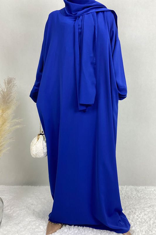 15 Color Options Nida Loose Hoody Abaya Dress For Muslim Women