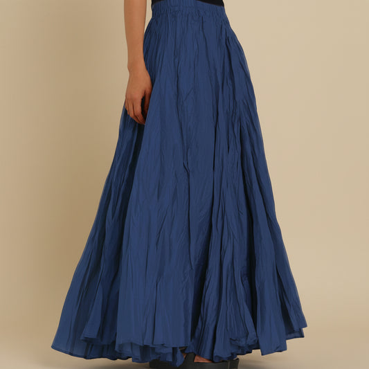 Modest Pleated Plain Solid Color Maxi Skirt #2603001