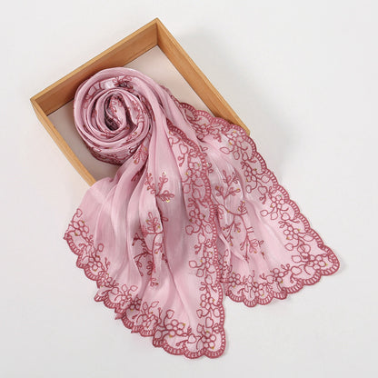 Muslim Women Sequins Embroidery Hijab Scarf #26VE177