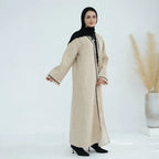 Winter Fall Thick Tassel Tweed Cardigan Open Abaya Coat