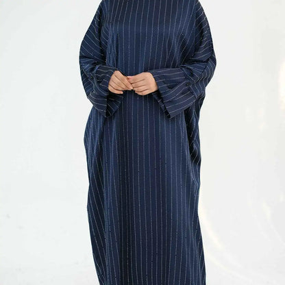 Hotfix Rhinestone Abaya Dress