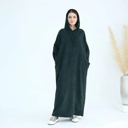 Winter Fall Corduroy Abaya Dress