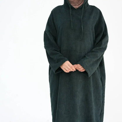 Winter Fall Corduroy Abaya Dress