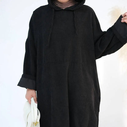 Winter Fall Corduroy Abaya Dress