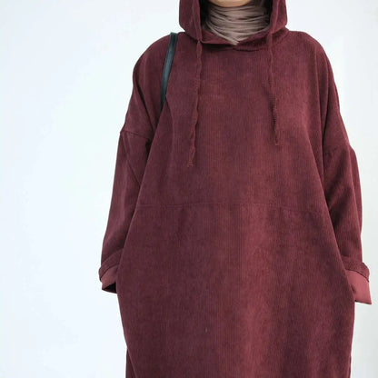 Winter Fall Corduroy Abaya Dress