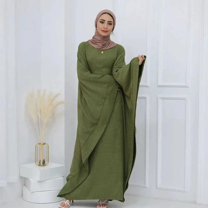 Muslim Women Batwing Sleeve Farasha Abaya Dress