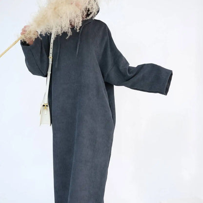 Winter Fall Corduroy Abaya Dress