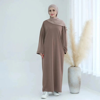 Solid Color Plain Abaya Dress