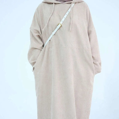 Winter Fall Corduroy Abaya Dress