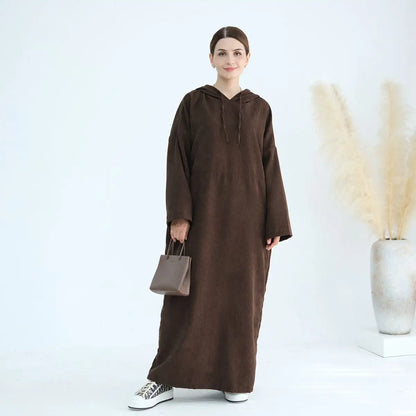 Winter Fall Corduroy Abaya Dress