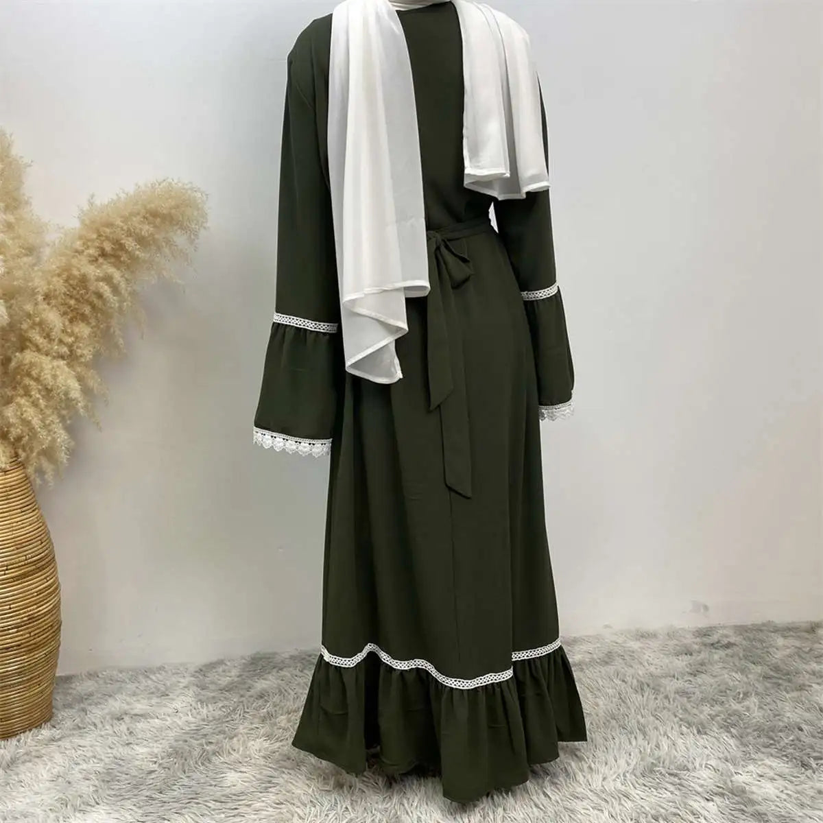 Muslim Women Chiffon Lace Abaya Dress