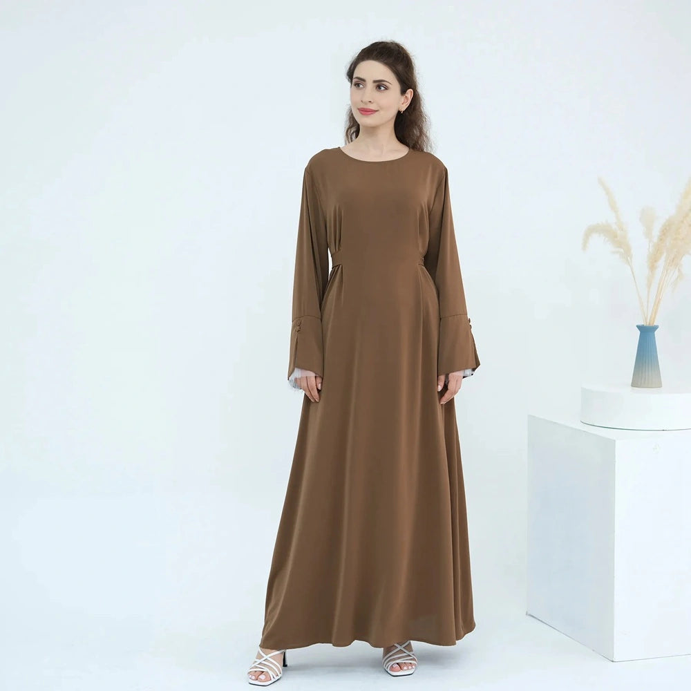 Lace Sleeve Nida Abaya Dress #251004