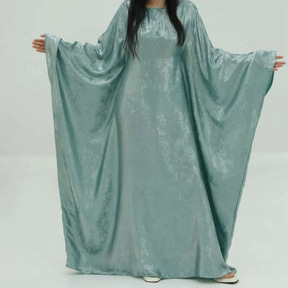 Muslim Women Bronzing Gleam Butterfly Batwing Farasha Abaya Dress