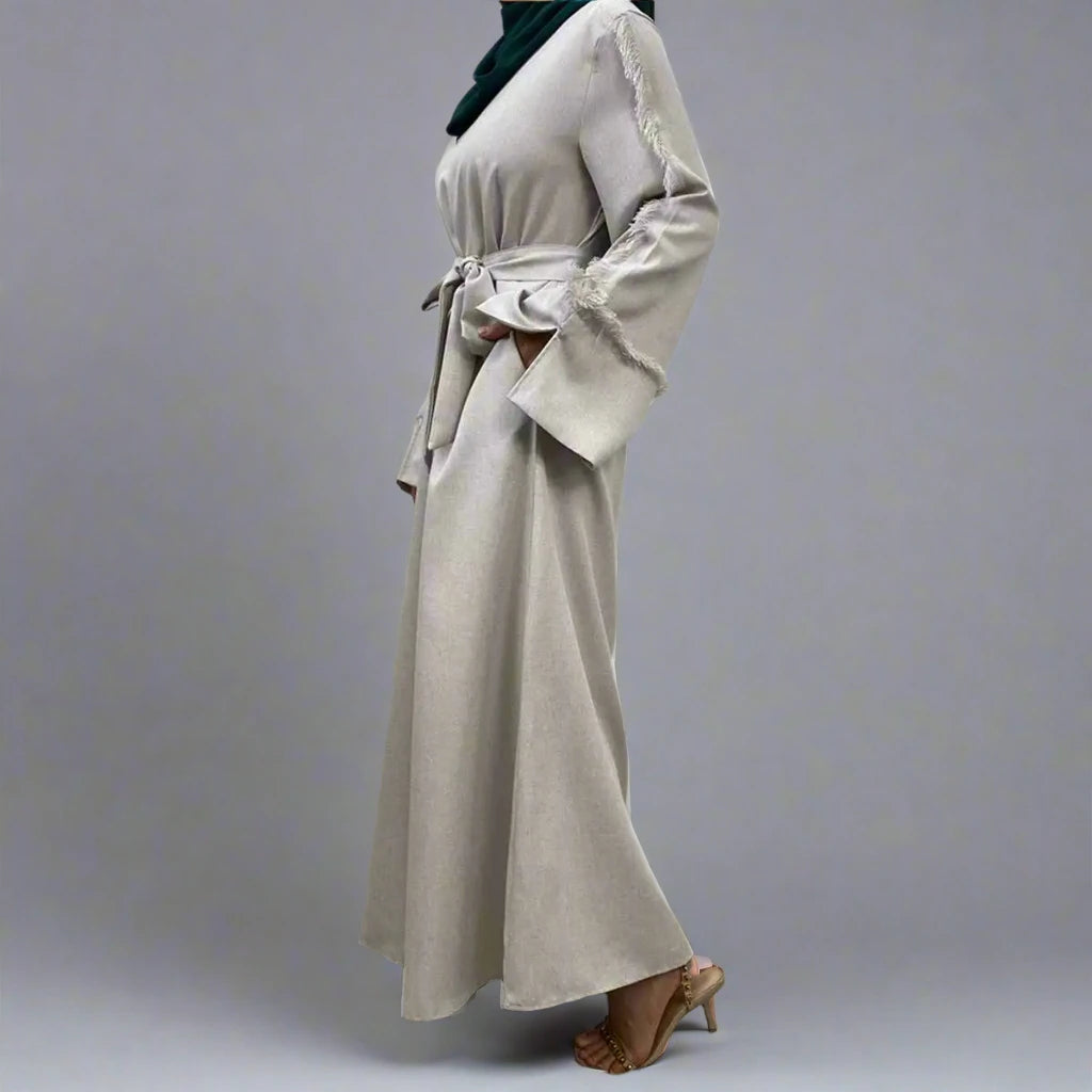 Modest Fashion Arab Plain Abaya Dress