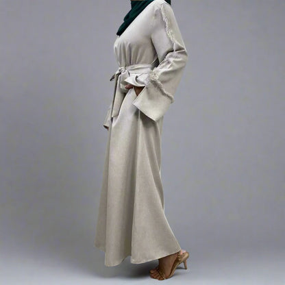 Modest Fashion Arab Plain Abaya Dress