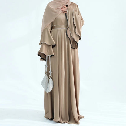 Hand Beading Double-Layered Bell Sleeves Nida Abaya Dress #25935