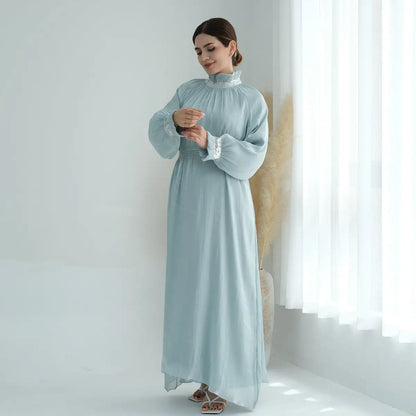 Muslim Women Shiny Bright Abaya Dress