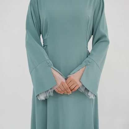 Lace Sleeve Nida Abaya Dress #251004