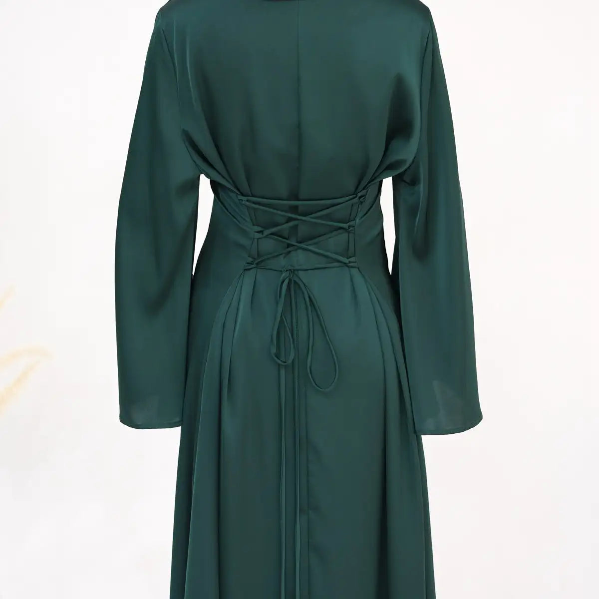 shein raglan sleeve belted satin dress SHEIN Priv Long Sleeve Satin Dress