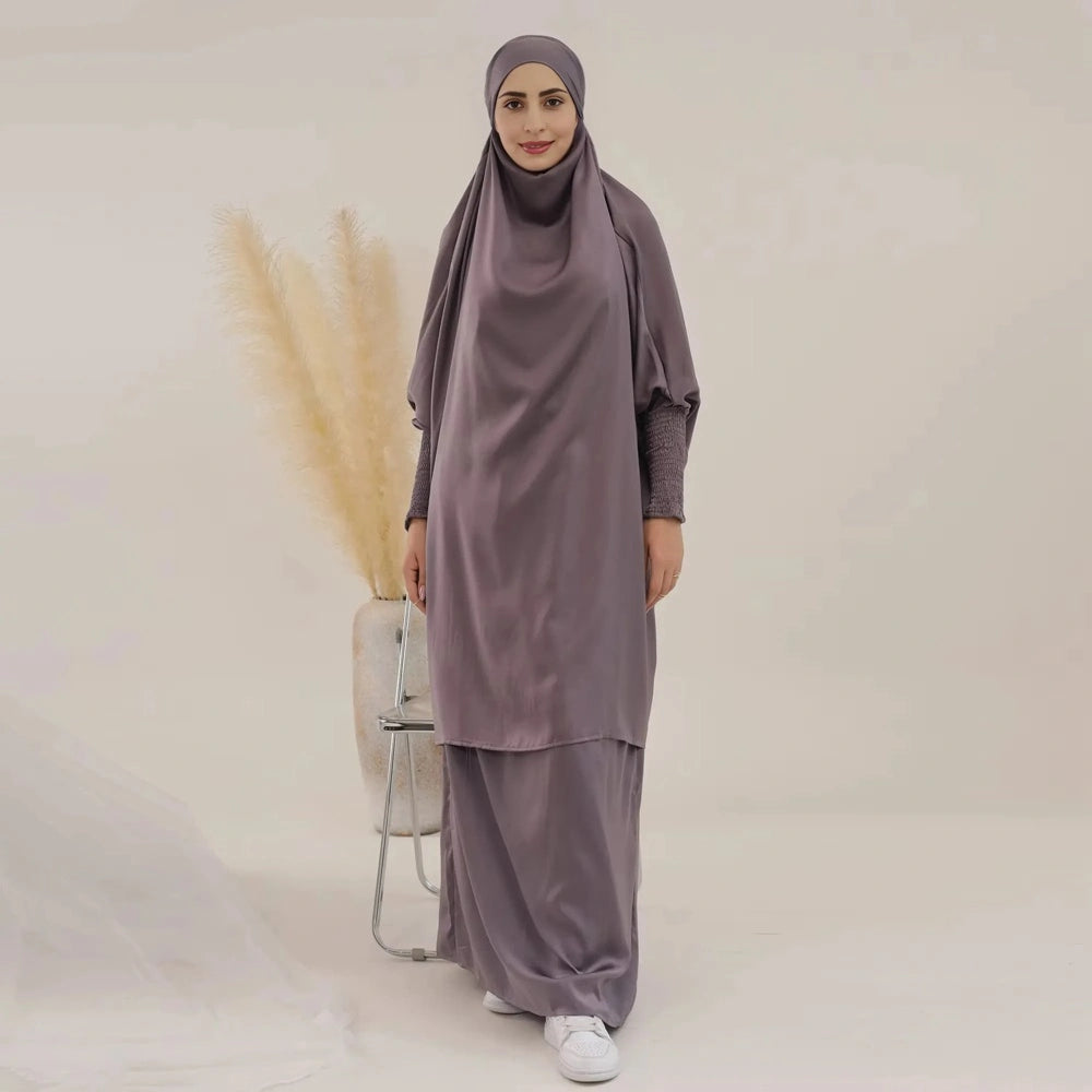 2 Pieces Set Jilbab Skirt Suit With Tops Robe Jilbab And Skirt