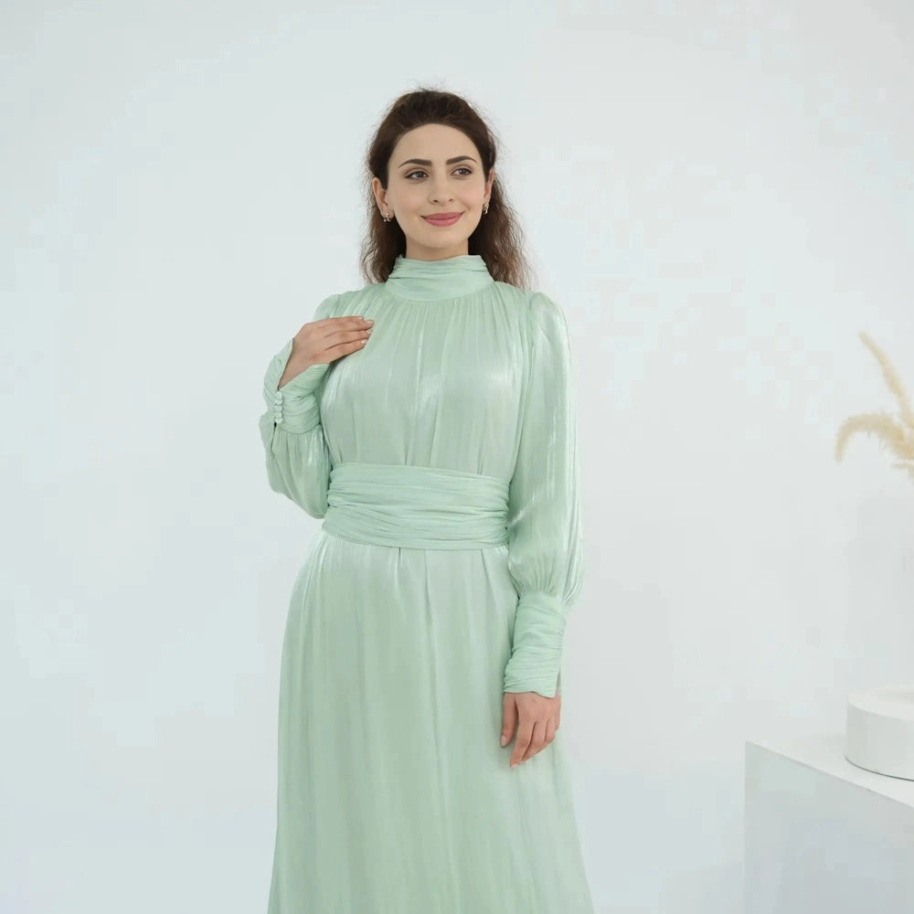 Middle East Arab Dubai Shiny Abaya Dress #251049