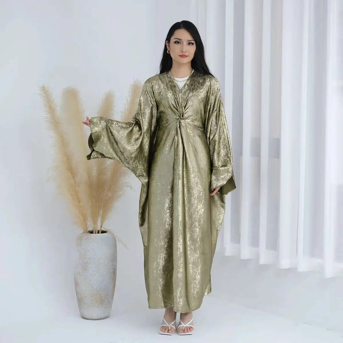 Sparkling Bronzing Farasha Abaya Dress