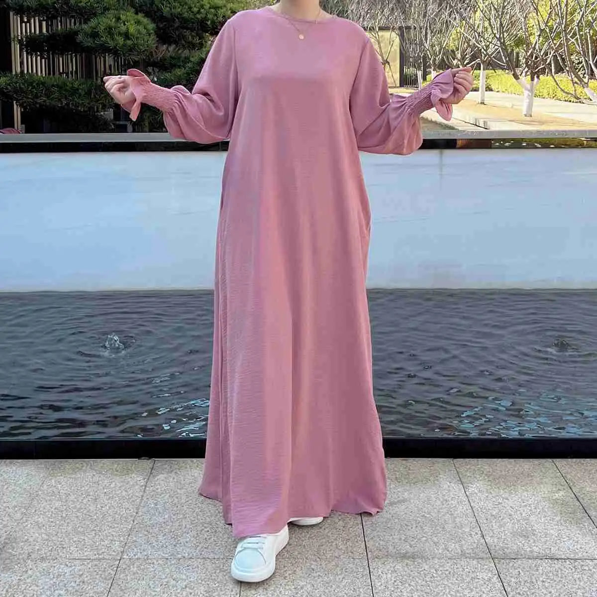 Modest Fashion Puff Sleeve Abaya Dress