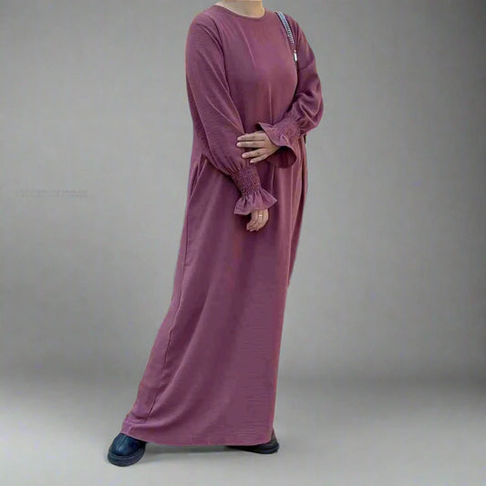 Modest Fashion Puff Sleeve Abaya Dress