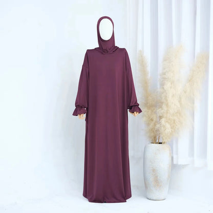 Halal Prayer Dress Hooded Jilbab Abaya #25958