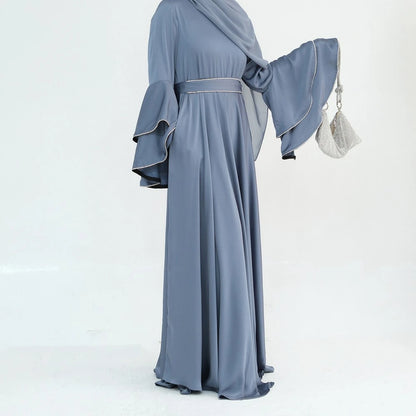 Hand Beading Double-Layered Bell Sleeves Nida Abaya Dress #25935