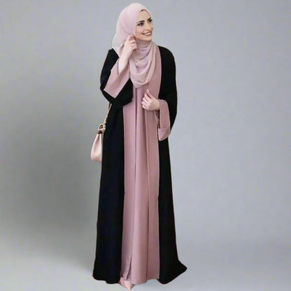 Muslim Women Patchwork Abaya Dress #246780