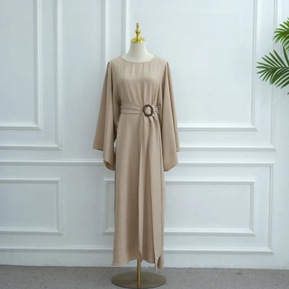 Muslim Women Abaya Dress With Belt #251096