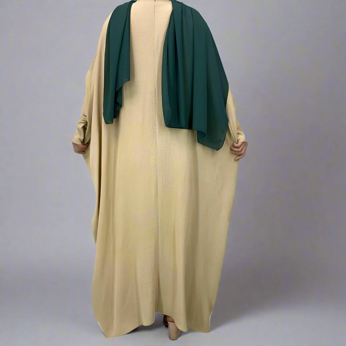 Pleated Wrinkle Abaya Dress #256836